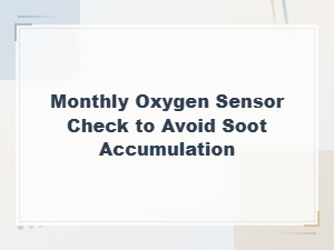 Monthly Oxygen Sensor Check to Avoid Soot Accumulation